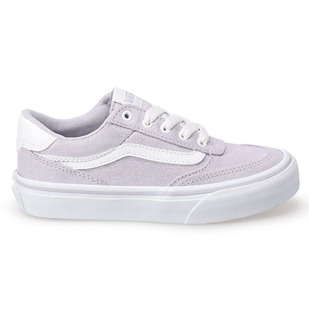 Vans Brooklyn Lifestyle Shoes Canvas NEW Kids Size 8 Purple Shimmer Velcro